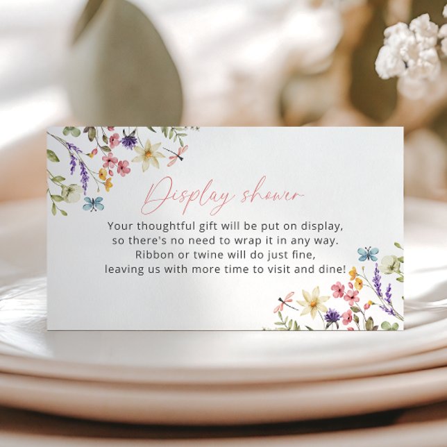 Butterfly Wildflower Bridal Shower Display Shower Enclosure Card (Creator Uploaded)
