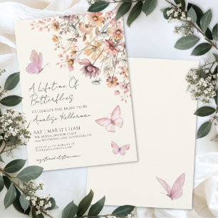 Butterfly Wildflower Bridal Shower Invitation
