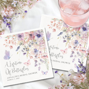 Butterfly Wildflower Bridal Shower Napkin