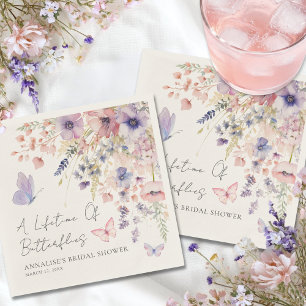Butterfly Wildflower Bridal Shower Napkin