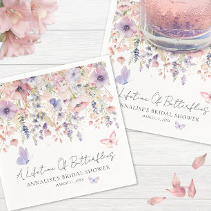 Butterfly Wildflower Bridal Shower Napkin