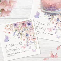 Butterfly Wildflower Bridal Shower Napkin