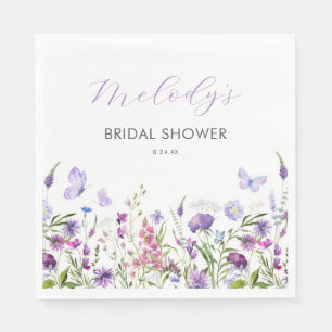 Butterfly Wildflower Bridal Shower Napkin