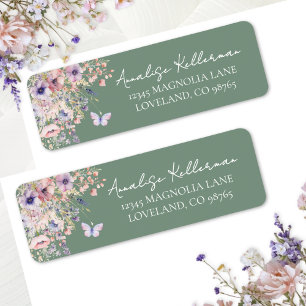 Butterfly Wildflower Return Address