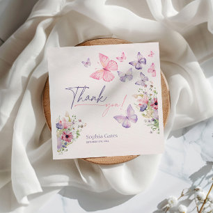 Butterfly Wildflower Thank You Napkin