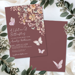 Butterfly Wildflowers Bridal Shower Invitation