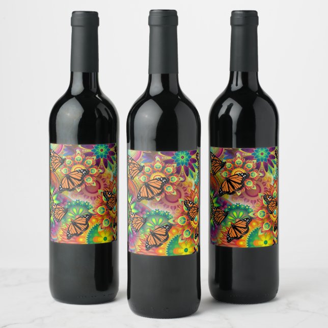 Butterfly Wine Label (Bottles)