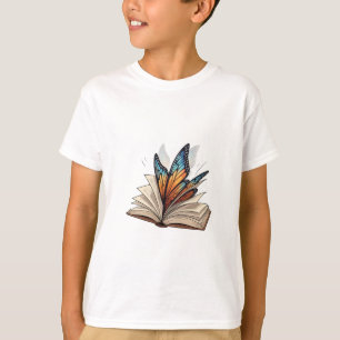 Butterfly Wing Magic Open Book Kids T-Shirt