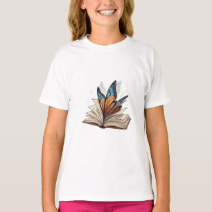 Butterfly Wing Magic Open Book Kids T-Shirt