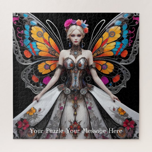 Butterfly winged Muse of the Enchanted Garden Jigsaw Puzzle (Vertical)