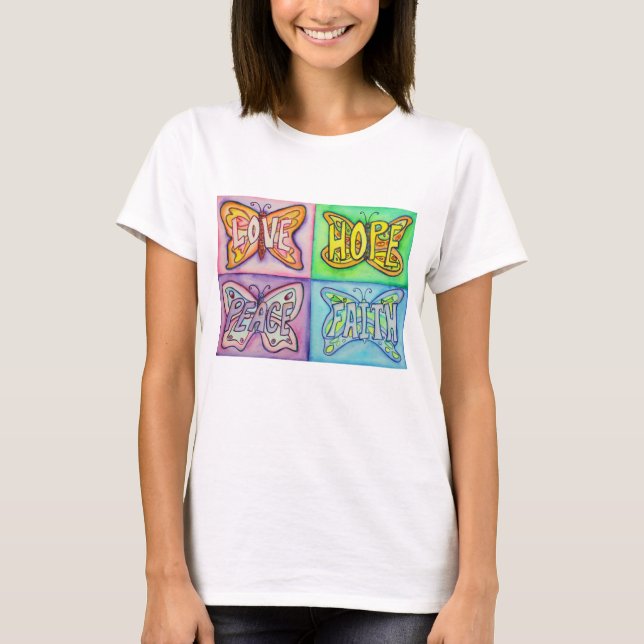 Butterfly Wings Inspirational Words Custom Shirts (Front)