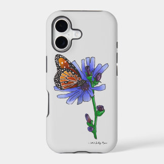 Butterfly with Blue Flower