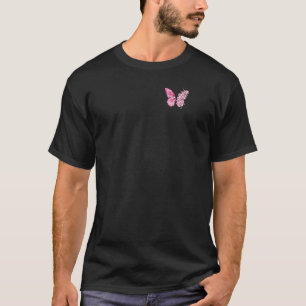 Butterfly With Cherry Blossom Wing Sakura On Chest T-Shirt