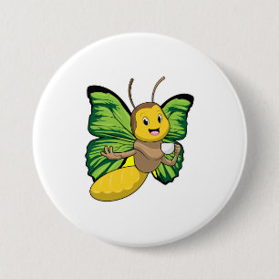 Butterfly with Cup of Coffee 3 Inch Round Button