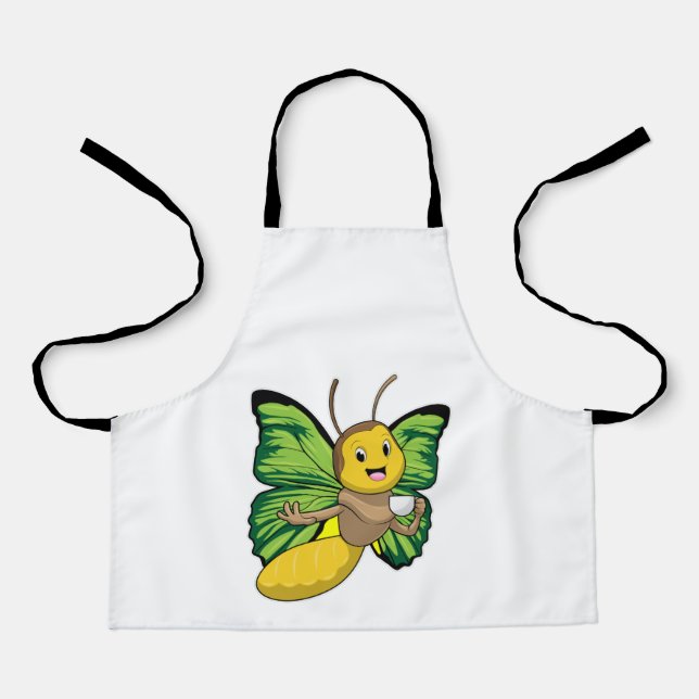 Butterfly with Cup of Coffee Apron (Front)
