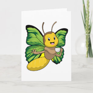 Butterfly with Cup of Coffee Card