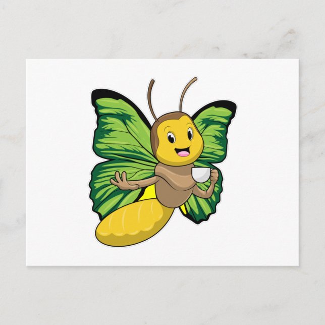 Butterfly with Cup of Coffee Postcard (Front)
