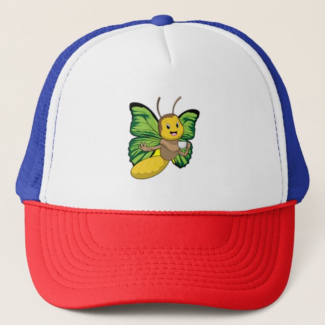 Butterfly with Cup of Coffee Trucker Hat (Front)