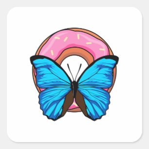 Butterfly with Doughnut Square Sticker