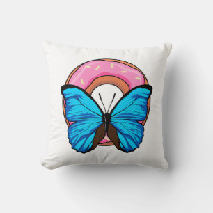 Butterfly with Doughnut Throw Pillow