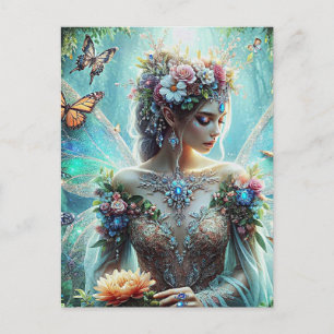 Butterfly with Fairy Tapestry Postcard