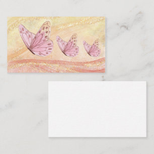 Butterfly with Golden Glitter Business Card