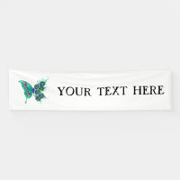 Butterfly with Green Peacock Feathers