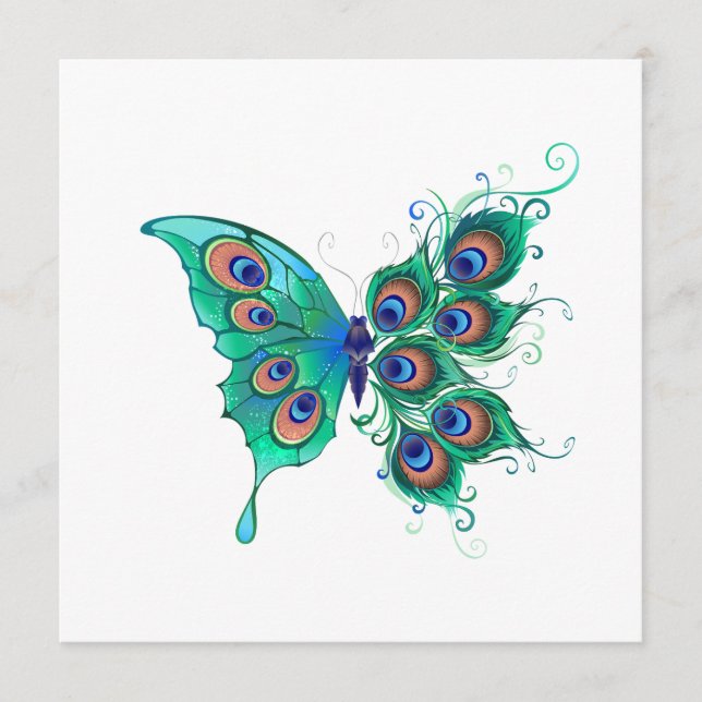 Butterfly with Green Peacock Feathers Program (Front)