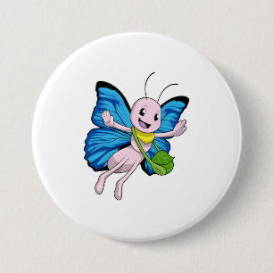 Butterfly with Handbag 3 Inch Round Button