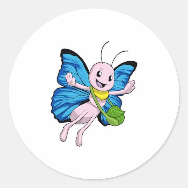 Butterfly with Handbag Classic Round Sticker (Front)