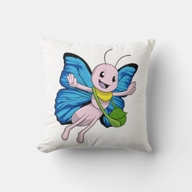 Butterfly with Handbag Throw Pillow (Front)
