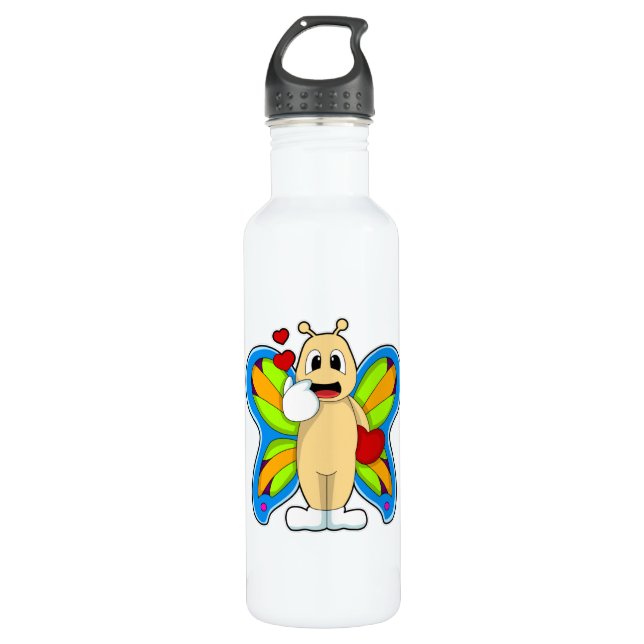 Butterfly with Heart 710 Ml Water Bottle (Front)