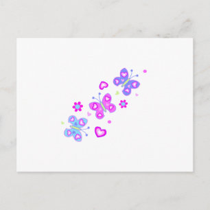 butterfly with hearts postcard
