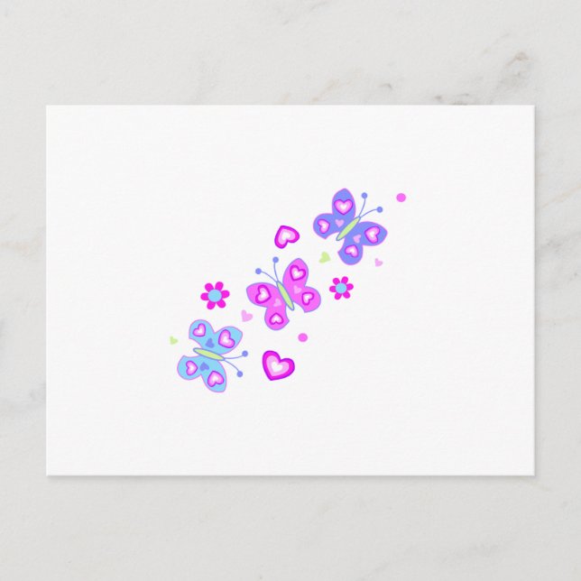 butterfly with hearts postcard (Front)
