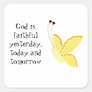 Butterfly with Inspirational Saying Square Sticker