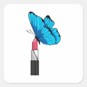 Butterfly with Lipstick Square Sticker