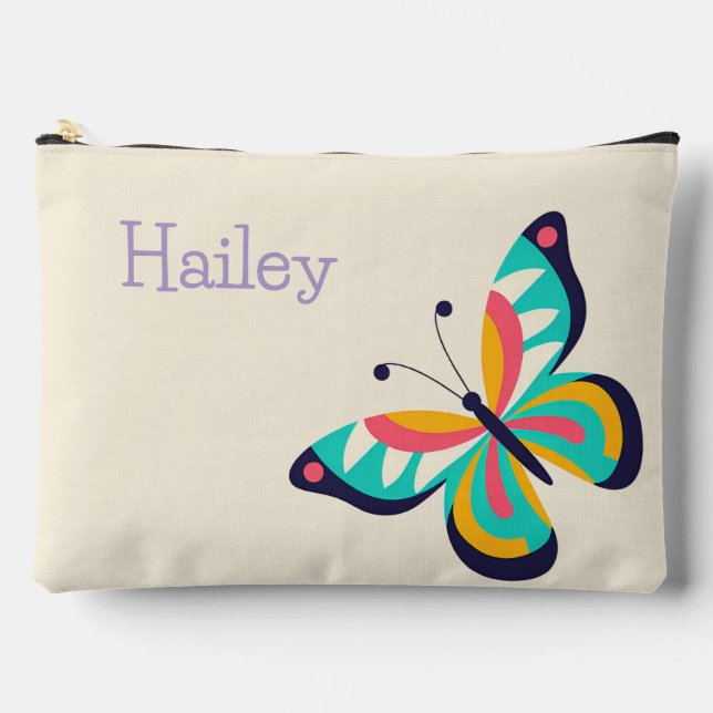 Butterfly with Name Accessory Pouch (Front)
