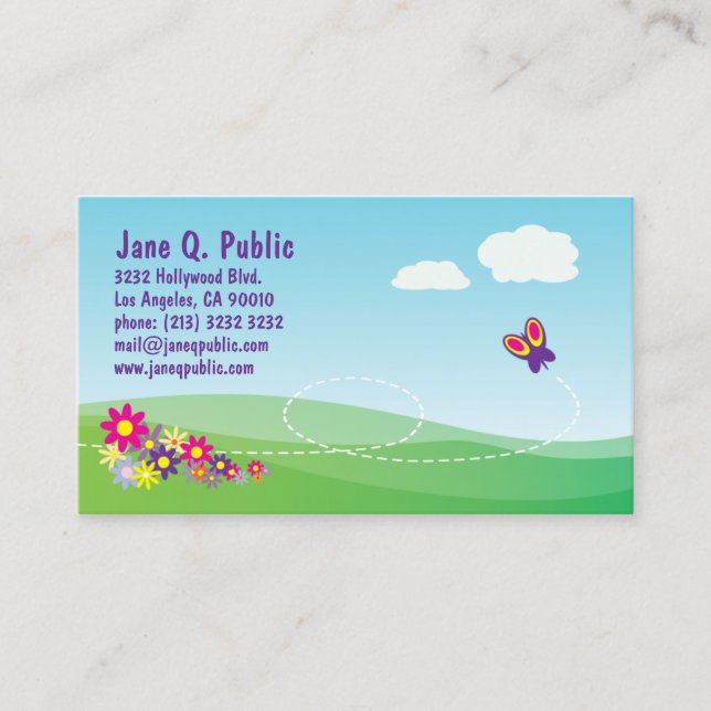 Butterfly with Nature Scene Business Card (Front)
