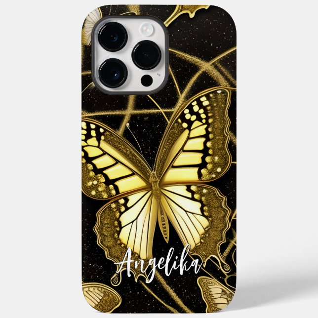 Butterfly with Personalized Name Case-Mate iPhone Case (Back)
