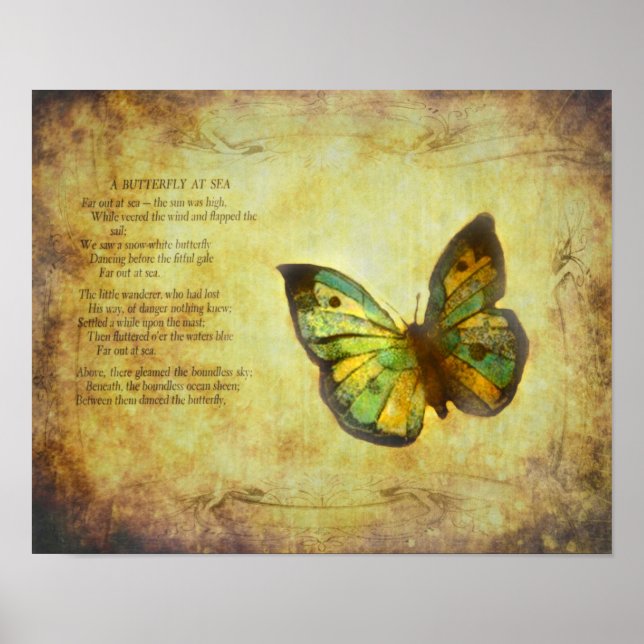 Butterfly With Poem Poster (Front)