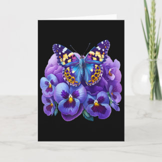 Butterfly With Purple Flowers Pansy Dementia Heime Card