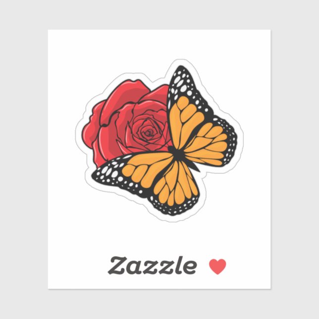 Butterfly with Rose (Sheet)