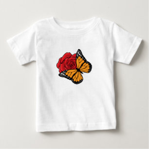 Butterfly with Rose Baby T-Shirt