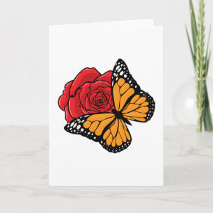 Butterfly with Rose Card