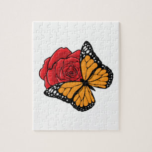 Butterfly with Rose Jigsaw Puzzle