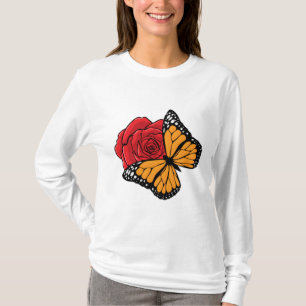 Butterfly with Rose T-Shirt