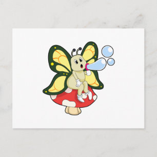 Butterfly with Soap bubbles Postcard