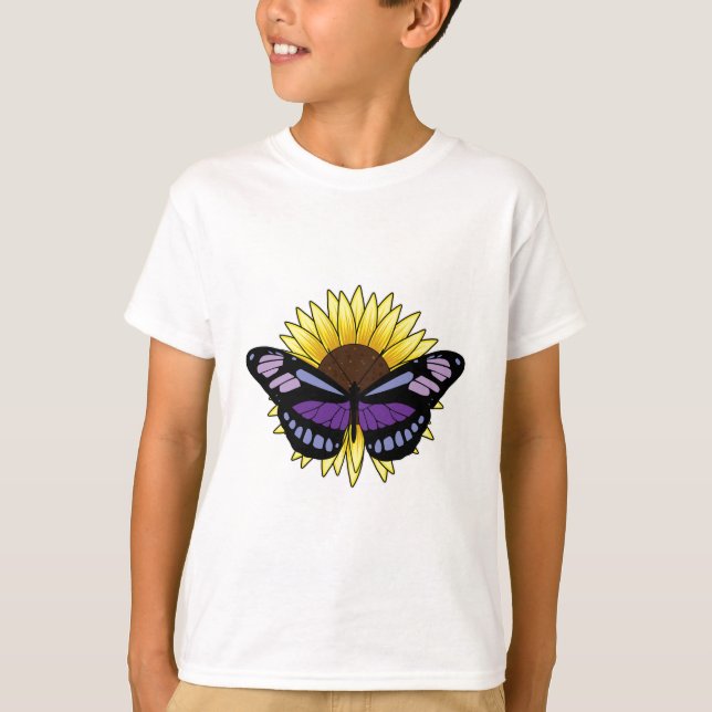 Butterfly with Sunflower T-Shirt (Front)