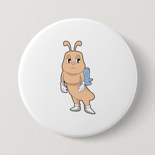 Butterfly without Wings 3 Inch Round Button (Front)