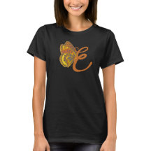 Butterfly women's t-shirt initial